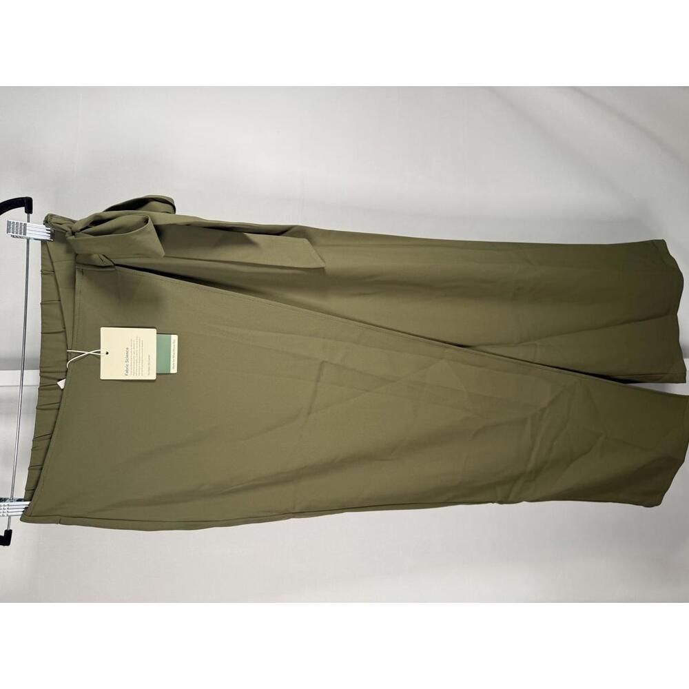 NWT Halara High Waisted Tie Side Wide Leg Work Pants Burnt Olive Size Large - Picture 2 of 16